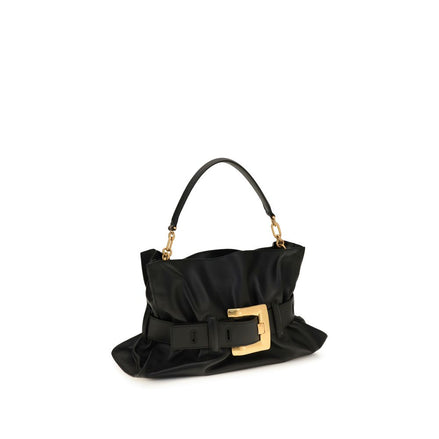 Sac à bandoulière Balmain en cuir de veau noir Bos Taurus