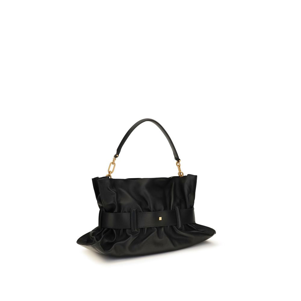 Sac à bandoulière Balmain en cuir de veau noir Bos Taurus