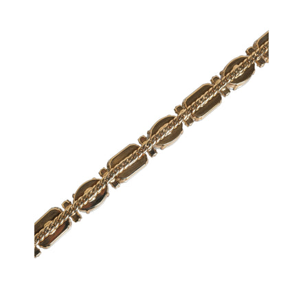 Dolce & Gabbana Blue Leather Crystal Chain Embellished Belt