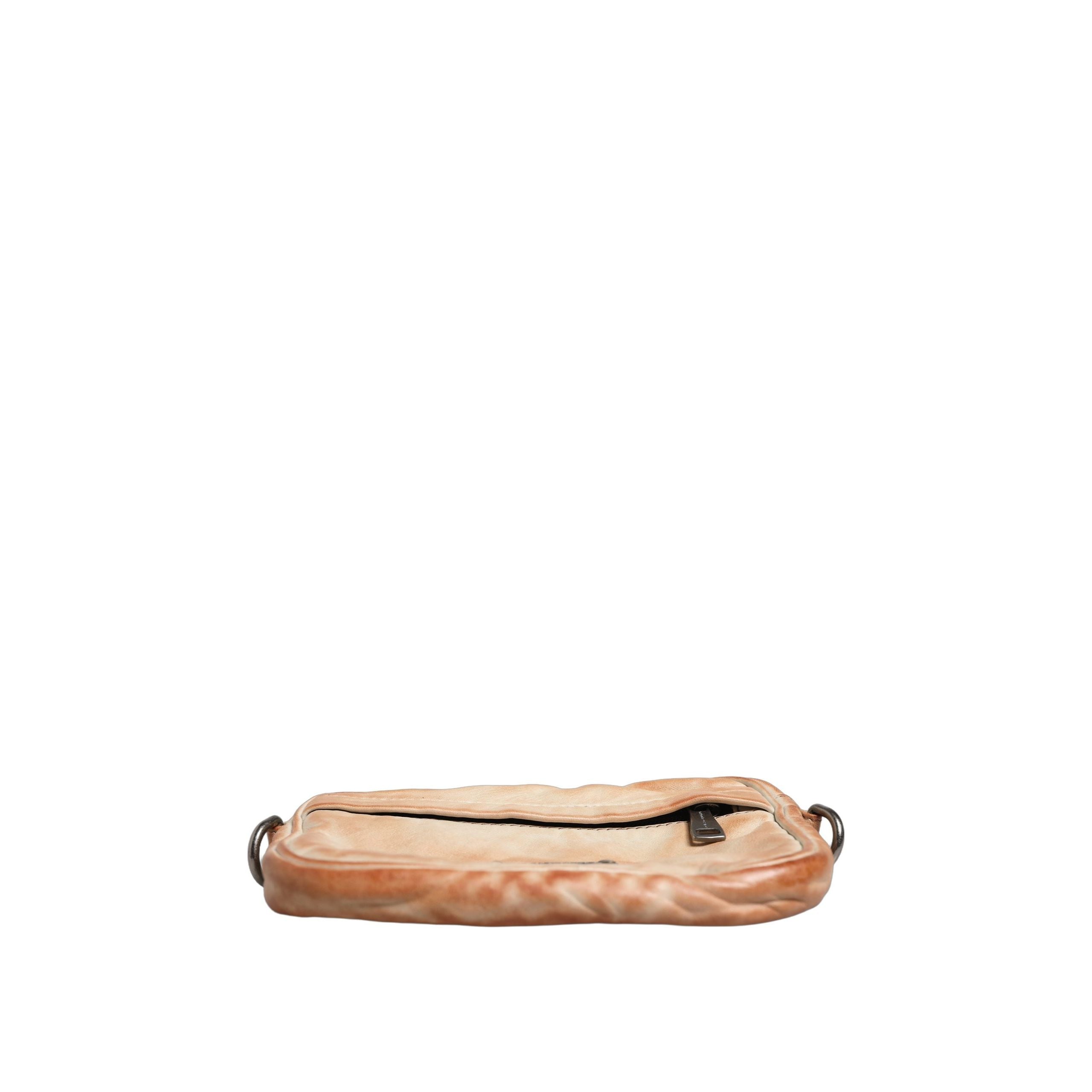 Dolce & Gabbana Beige Vintage Leather Logo Shoulder Bag