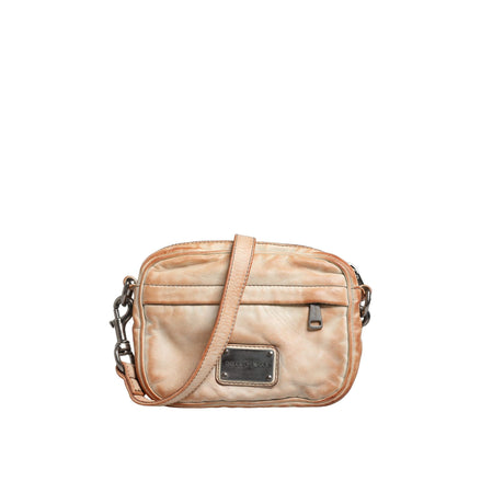 Dolce & Gabbana Beige Vintage Leather Logo Plaque Men's Shoulder Bag