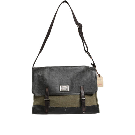Dolce & Gabbana Military Green Two Tone Messenger Shoulder Bag