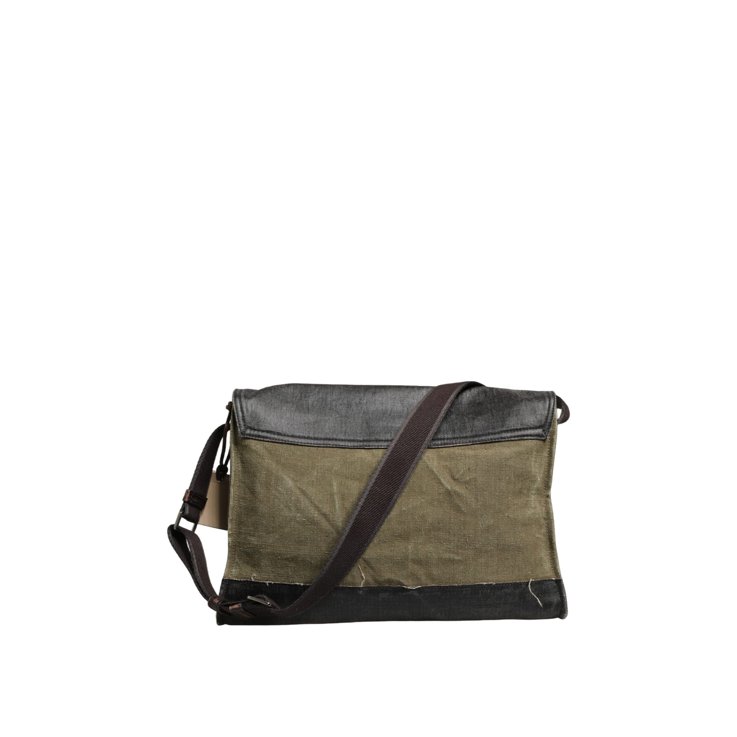 Dolce & Gabbana Military Green Two Tone Messenger Shoulder Bag