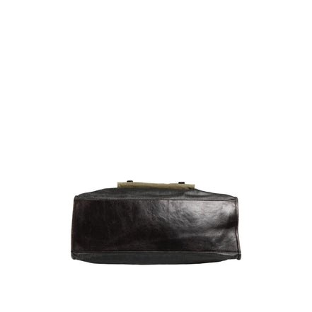 Dolce & Gabbana Military Green Two Tone Tote Duffel Shoulder Bag