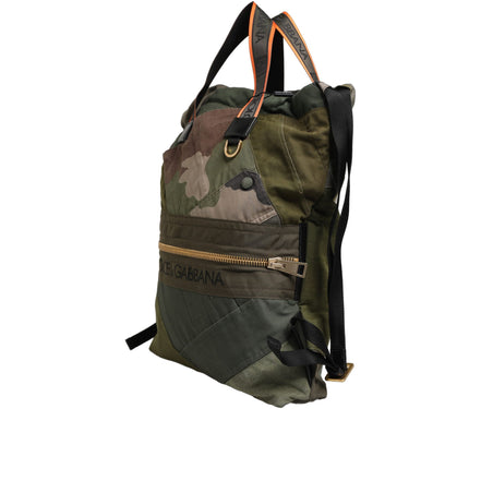 Dolce & Gabbana Military Green Patchwork Backpack
