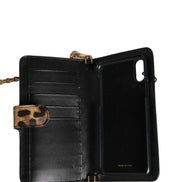 Dolce & Gabbana Flip Cover Brown Leopard Crystal iPhone X - XS Case