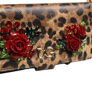 Dolce & Gabbana Flip Cover Brown Leopard Crystal iPhone X - XS Case