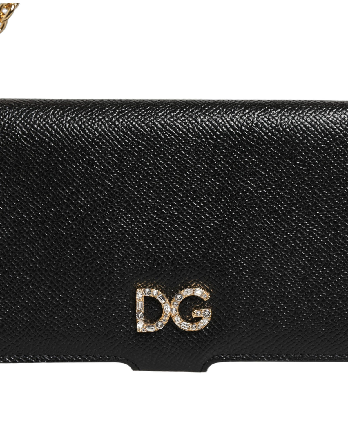 Dolce & Gabbana Black Calf Leather iPhone X-XS Flip Cover Case