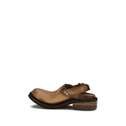 Mules Miu Miu in pelle di vitello marrone Bos Taurus
