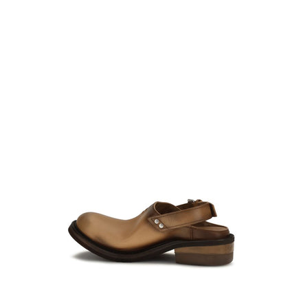 Mules Miu Miu in pelle di vitello marrone Bos Taurus