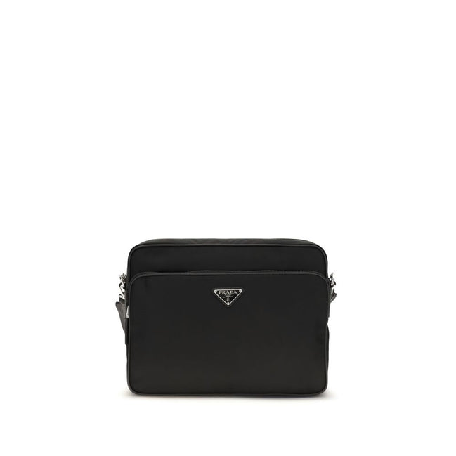 Borsa a Spalla Prada Nera in Poliammide Riciclata