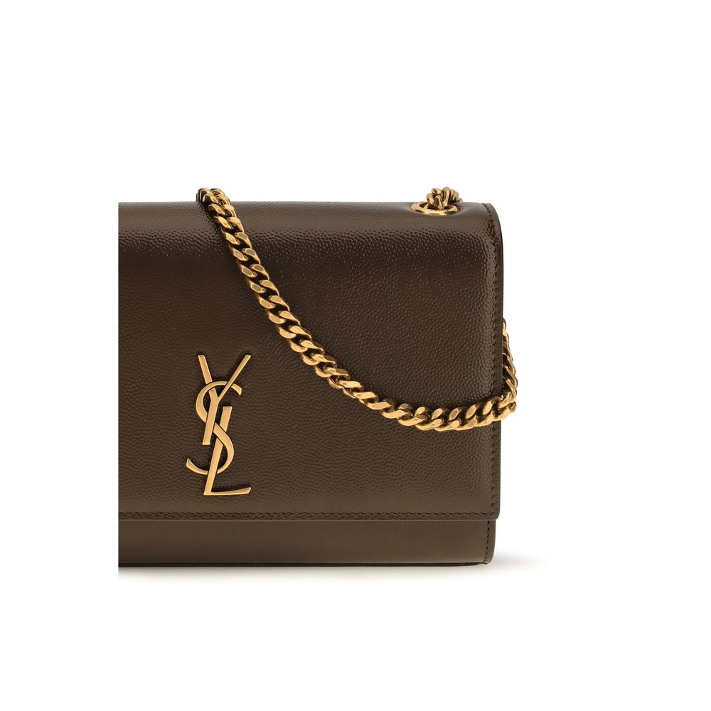 Saint Laurent Brown Calf Leather Shoulder Bag
