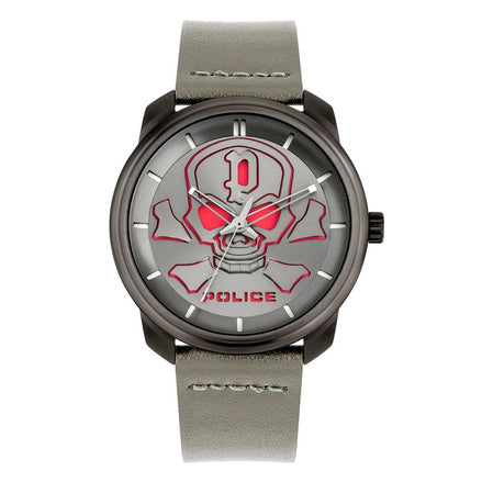 Montre Habillée Police en Cuir Gris