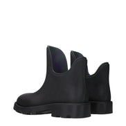 Burberry Black Cotton Ankle Boots