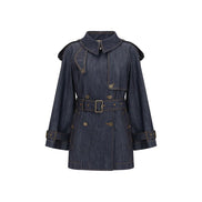 Burberry Blue Cotton Trench Coat