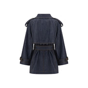 Burberry Blue Cotton Trench Coat
