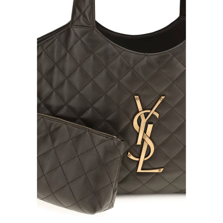 Saint Laurent Bicolor Napa Leather / Calf Shoulder Bag