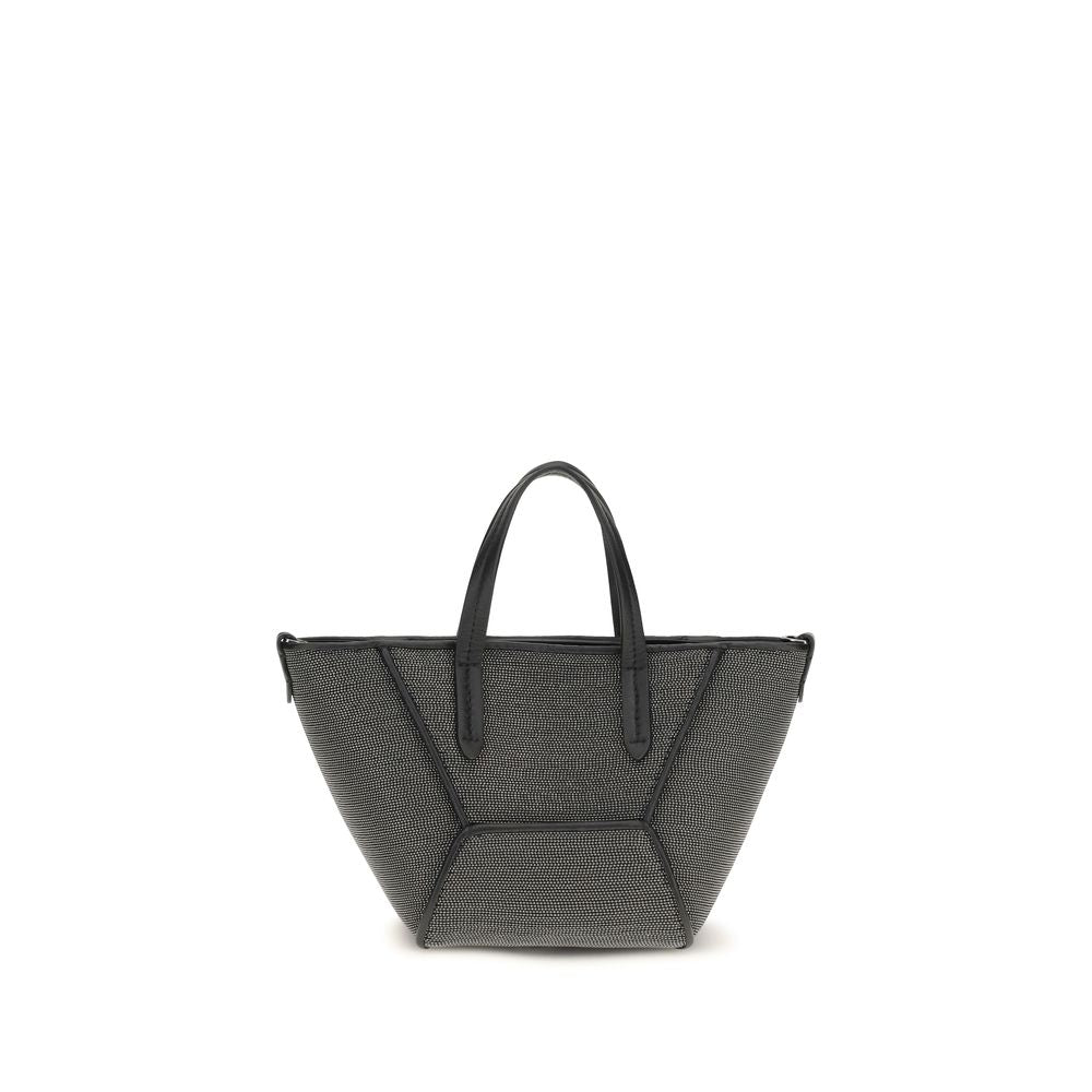 Brunello Cucinelli Black Calf Leather Shoulder Bag