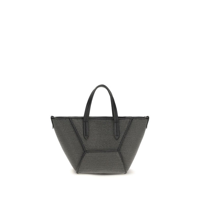 Brunello Cucinelli Black Calf Leather Shoulder Bag