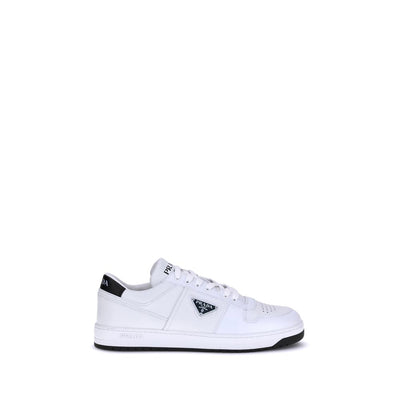 Prada White Calf Leather Low Top Sneakers