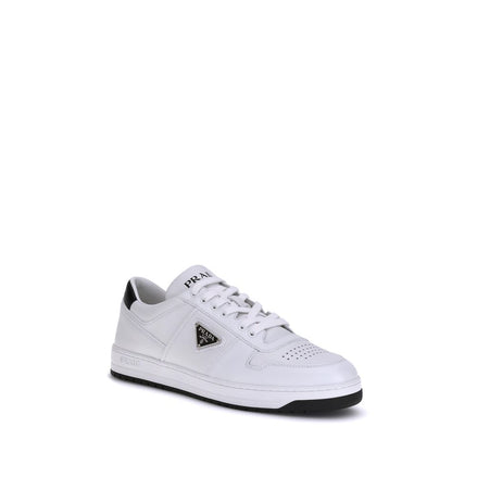 Prada White Calf Leather Low Top Sneakers