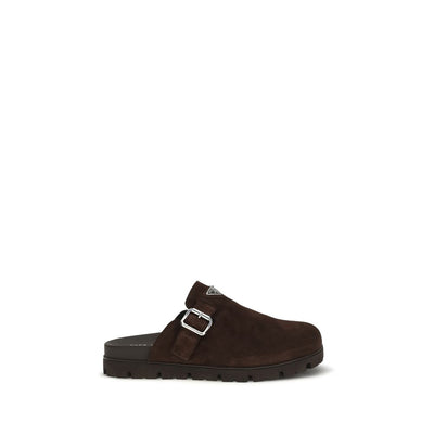 Prada Brown Calf Leather Mules