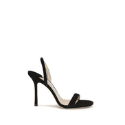 Jimmy Choo Black Calf Leather Stiletto Heel Sandals