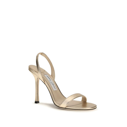 Jimmy Choo Gold Stiletto Heel Sandals