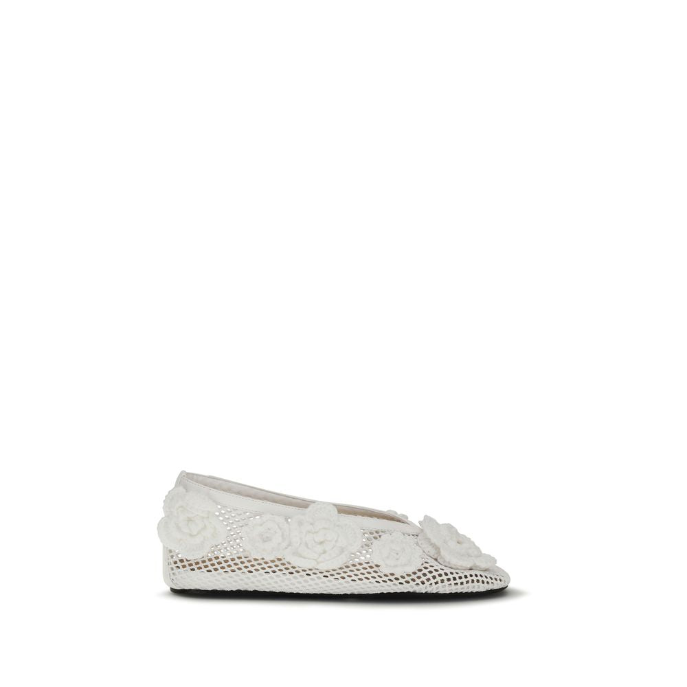 Ganni White Ballet Flats