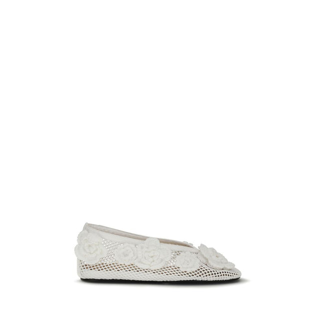 Ganni White Ballet Flats