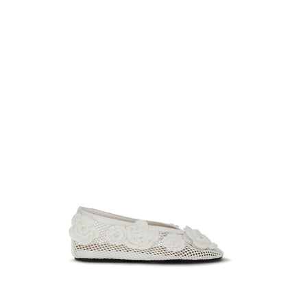 Ganni White Ballet Flats