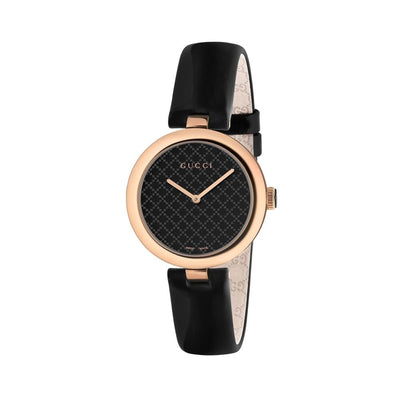 Gucci Black Leather Dress Watch