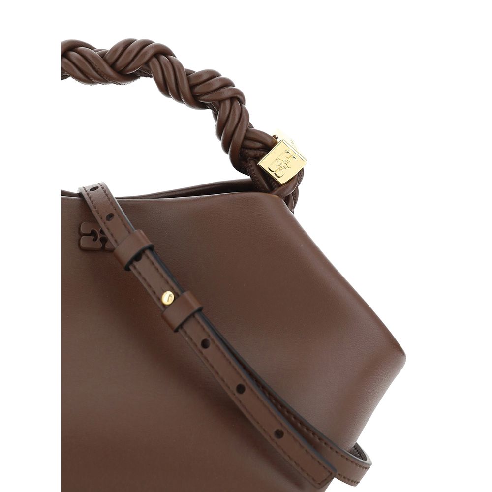 Ganni Brown Calf Leather Handbag