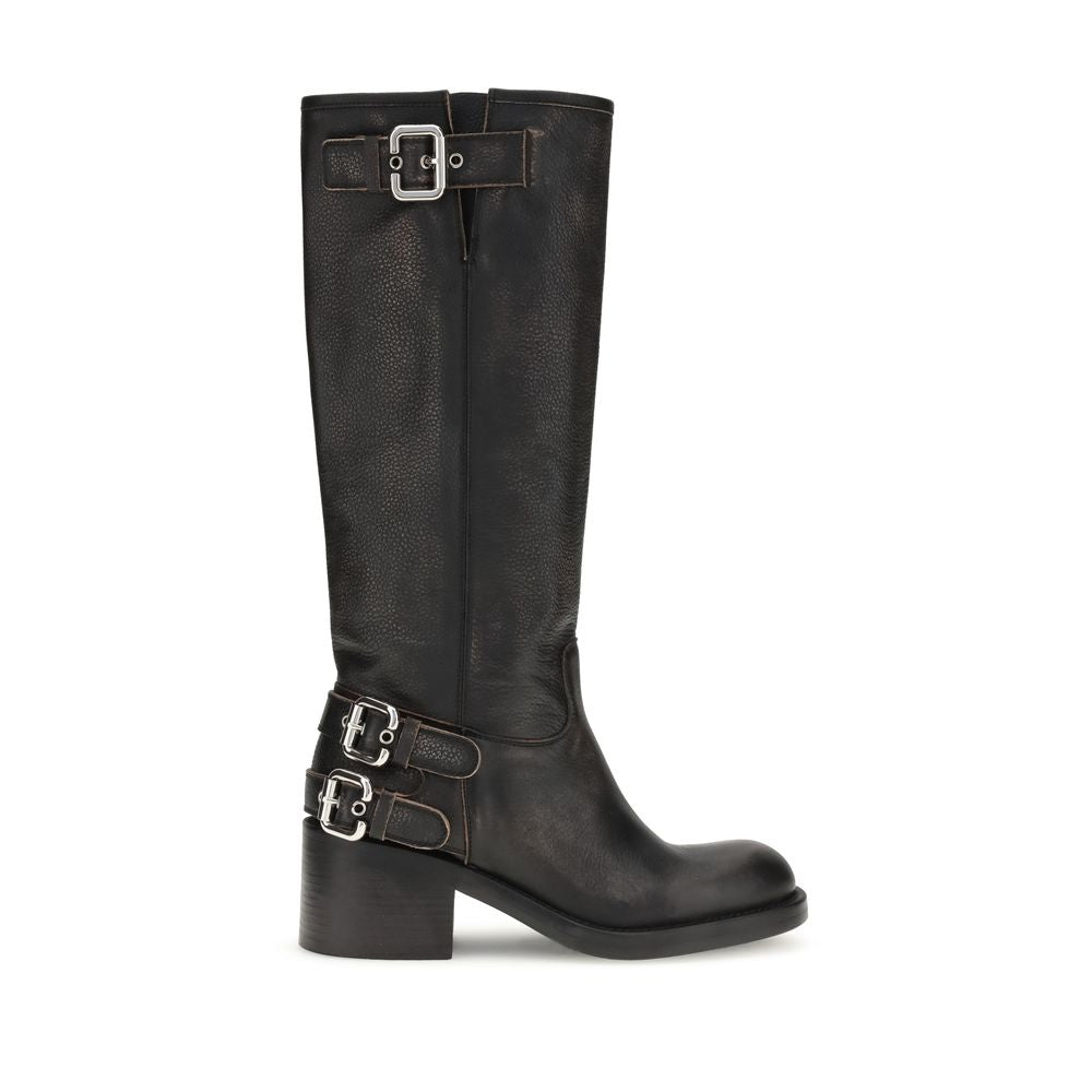 Chloé Black Calf Leather Ankle Boots - Women