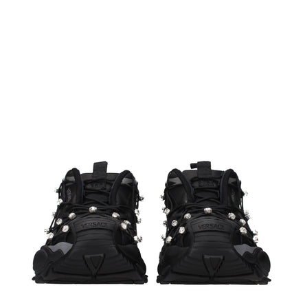 Versace Black Fabric Chunky Sneakers