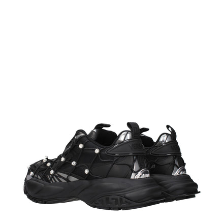 Versace Black Fabric Chunky Sneakers