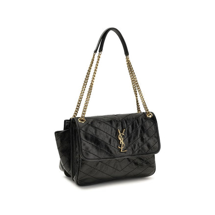 Saint Laurent Black Calf Leather Shoulder Bag - Women