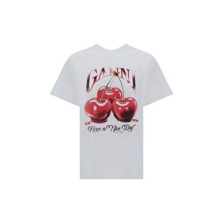Ganni White Cotton T-Shirt