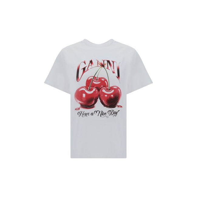 Ganni White Cotton T-Shirt