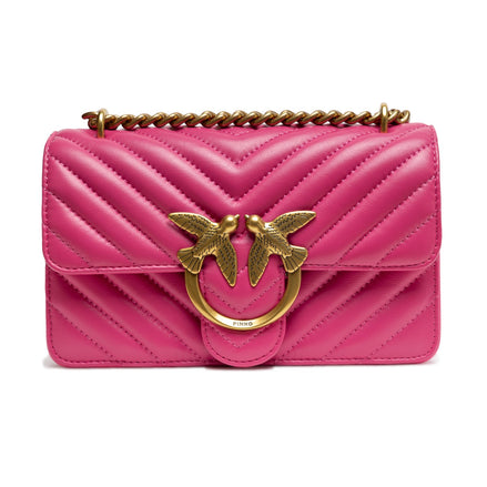 PINKO Pink Love One Mini Chevron Shoulder Bag
