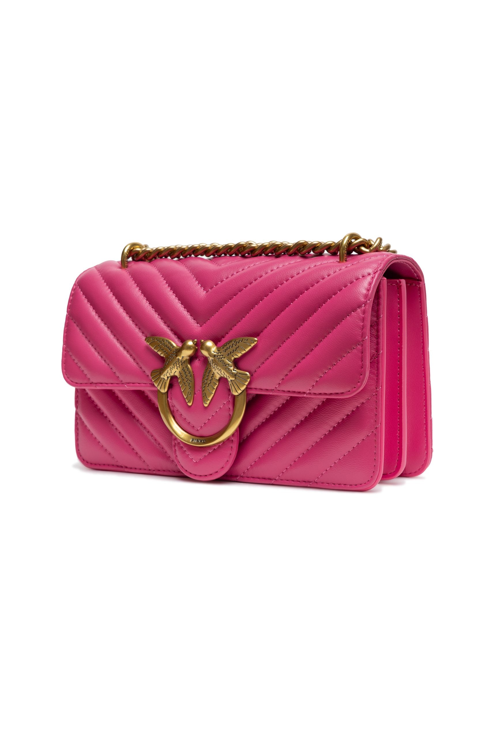 PINKO Pink Love One Mini Chevron Shoulder Bag
