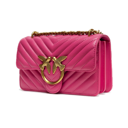 PINKO Pink Love One Mini Chevron Shoulder Bag