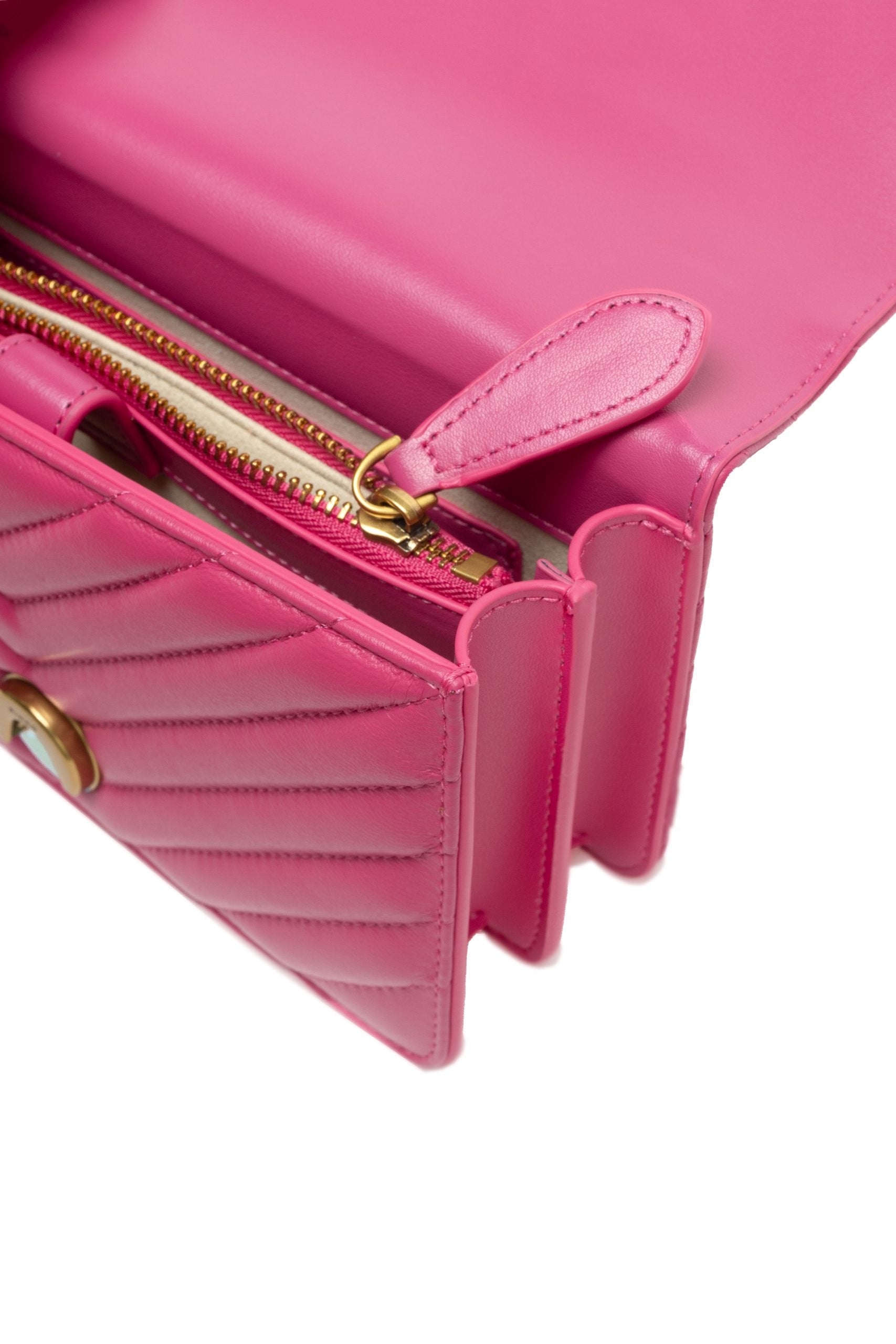 PINKO Pink Love One Mini Chevron Shoulder Bag