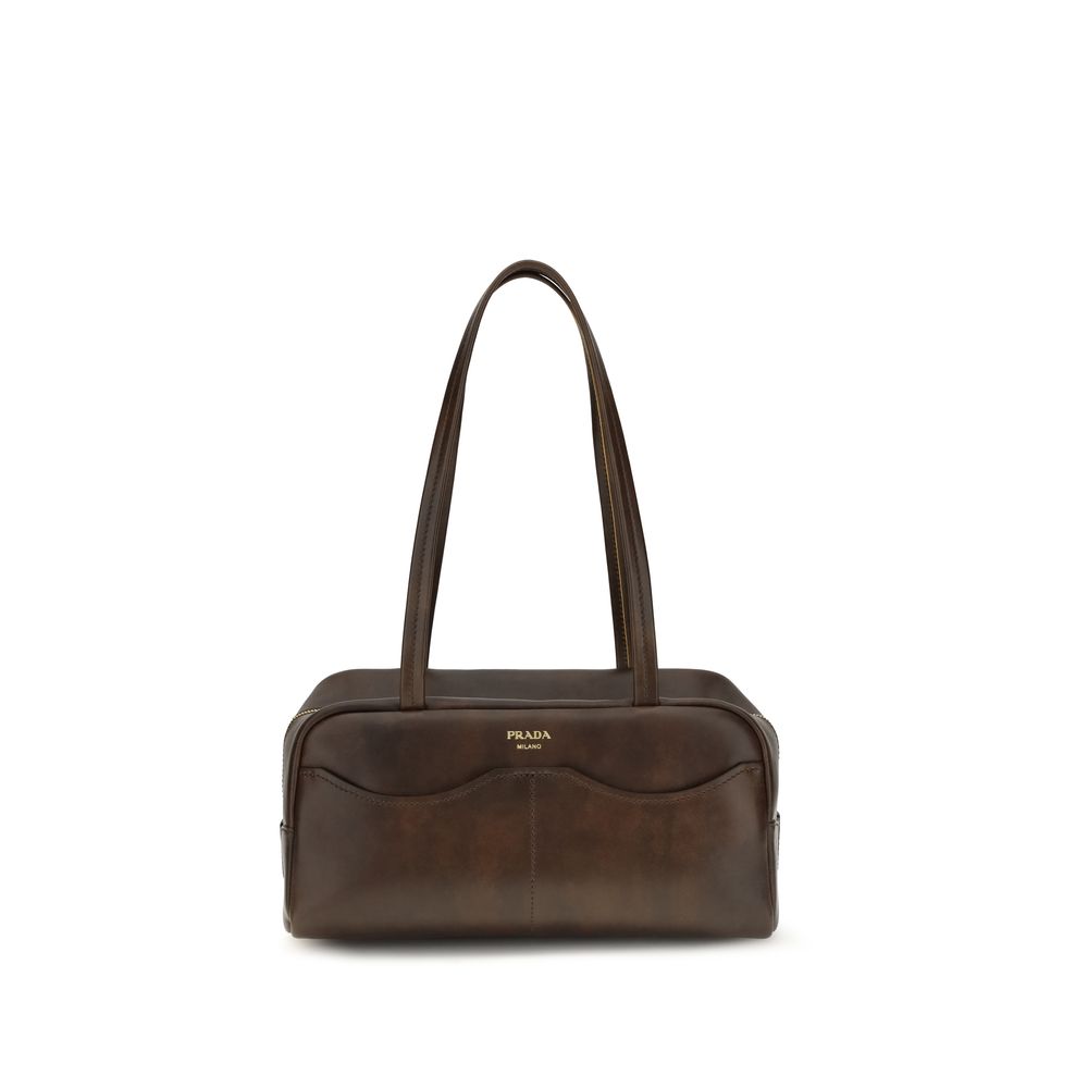 Prada Brown Calf Leather Shoulder Bag