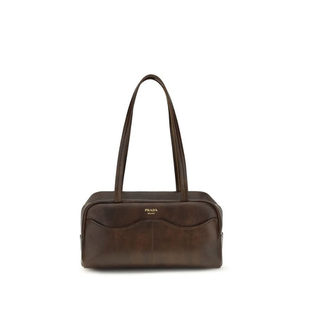 Prada Brown Calf Leather Shoulder Bag