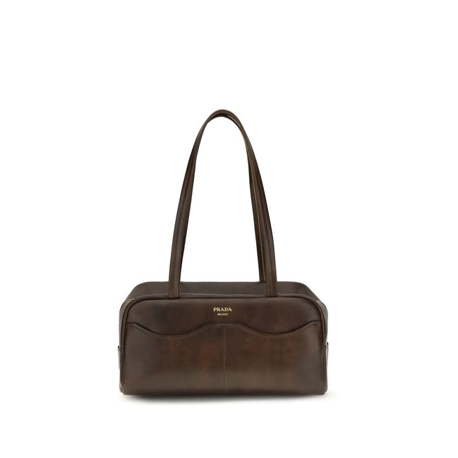 Prada Brown Calf Leather Shoulder Bag
