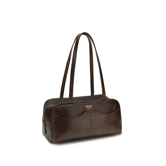 Prada Brown Calf Leather Shoulder Bag