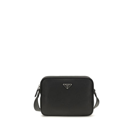 Prada Black Calf Leather Shoulder Bag - Men