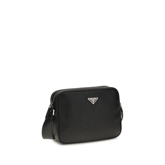 Prada Black Calf Leather Shoulder Bag - Men