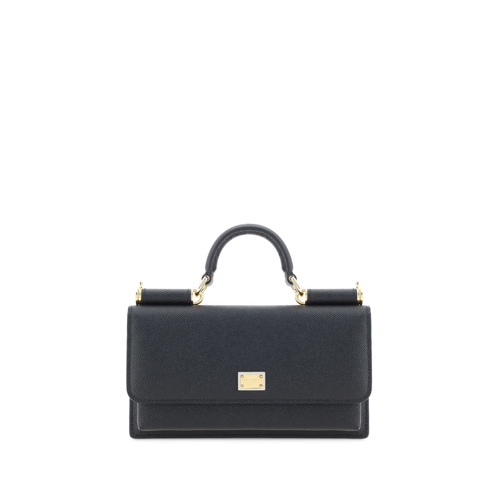 Dolce & Gabbana Black Micro Sicily Shoulder Bag